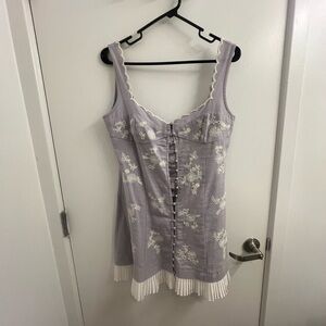 Lavender Dress with White Embroidery
